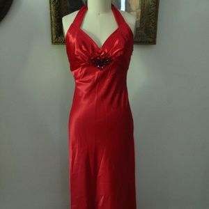 Jessica McClintock Gunne Sax Red Satin Prom Dress